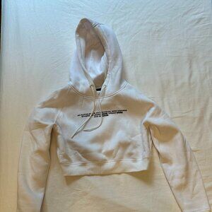 ALPHALETE Women’s Legacy Performance Crop Hoodie — White, Size S (Like New)